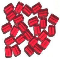 25 12x8x4mm Red Brick Glass Beads